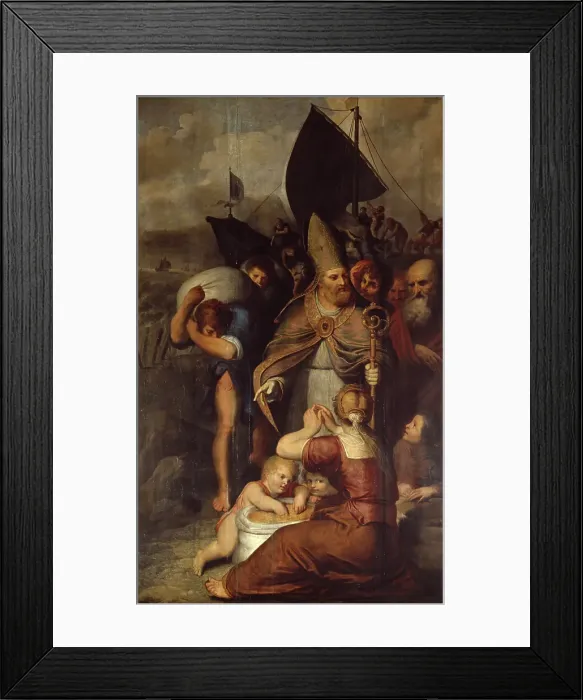 Framed Print : During a Famine in Myra Saint Nicholas Saves the People. Creator: Otto Van Veen Framed Print : During a Famine in Myra Saint Nicholas Saves the People. Creator: Otto Van Veen