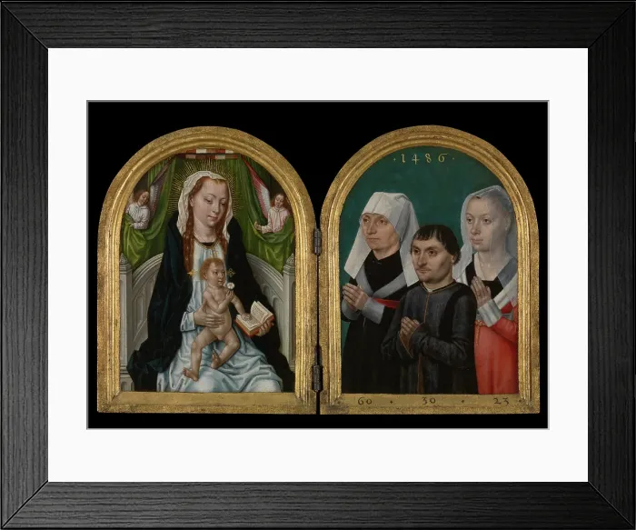 Framed Print : Madonna with Three Donors, 1486. Creator: Master of the Saint Ursula Legend Framed Print : Madonna with Three Donors, 1486. Creator: Master of the Saint Ursula Legend