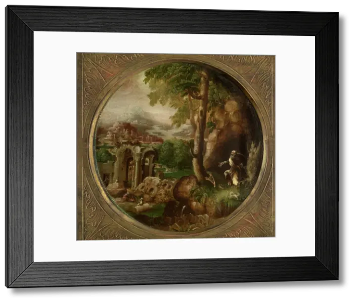 Framed Print : King David in a Landscape, c1540-1570. Creator: Michiel Gast Framed Print : King David in a Landscape, c1540-1570. Creator: Michiel Gast