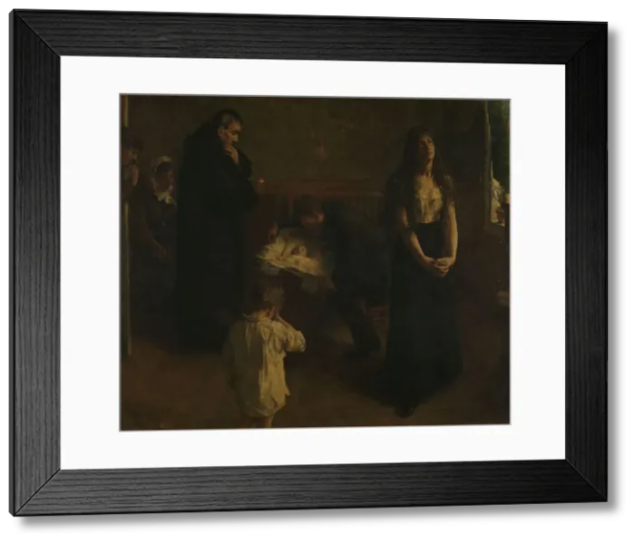 Framed Print : The dying child, 1881. Creator: Hans Heyerdahl Framed Print : The dying child, 1881. Creator: Hans Heyerdahl