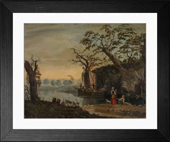 Framed Print : Landscape, copy after unknown master, c1830-1879. Creator: Knud Baade Framed Print : Landscape, copy after unknown master, c1830-1879. Creator: Knud Baade