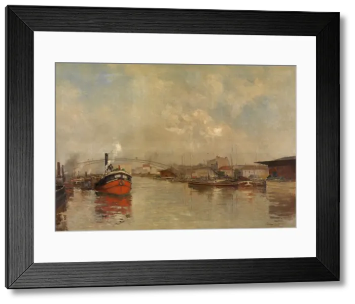 Framed Print : The Docks La Villette in Paris, 1885. Creator: Pierre Vauthier Framed Print : The Docks La Villette in Paris, 1885. Creator: Pierre Vauthier