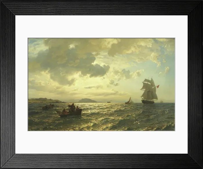 Framed Print : Fresh Breeze on the Norwegian Coast, 1876. Creator: Hans Gude Framed Print : Fresh Breeze on the Norwegian Coast, 1876. Creator: Hans Gude