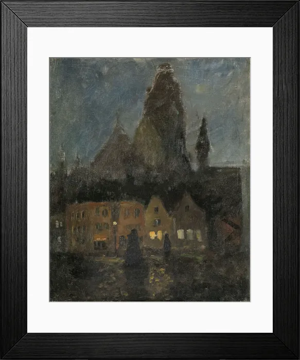 Framed Print : Evening in Dieppe, probably between 1894 and 1898. Creator: Frits Thaulow Framed Print : Evening in Dieppe, probably between 1894 and 1898. Creator: Frits Thaulow