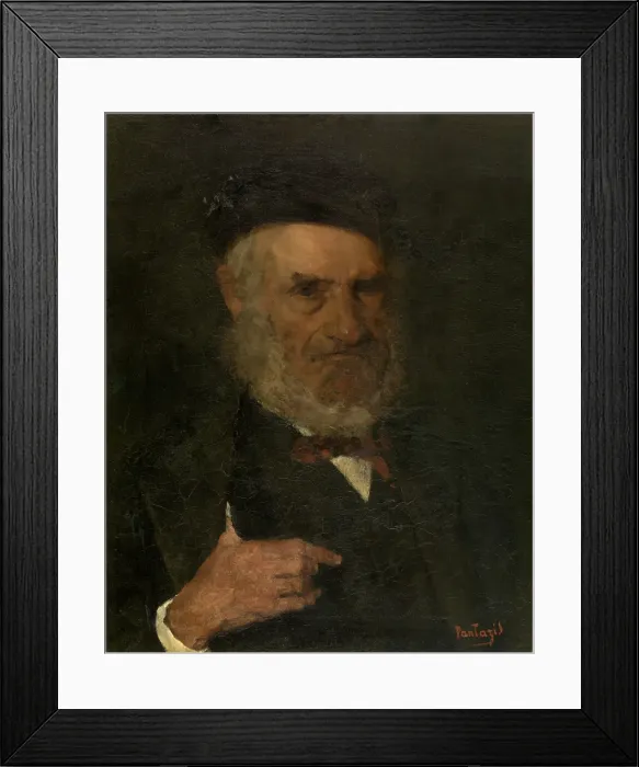 Framed Print : Man with Beret, 1875. Creator: Pericles Pantazis Framed Print : Man with Beret, 1875. Creator: Pericles Pantazis