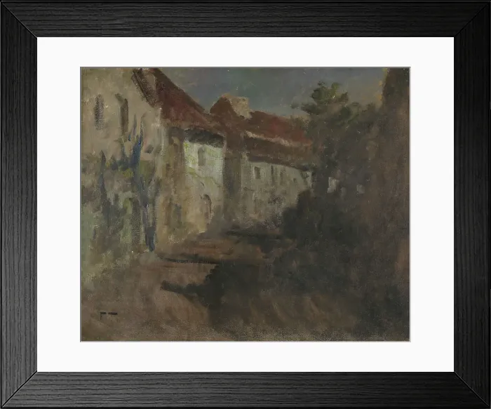 Framed Print : Moonlight in Dieppe, probably between 1894 and 1898. Creator: Frits Thaulow Framed Print : Moonlight in Dieppe, probably between 1894 and 1898. Creator: Frits Thaulow