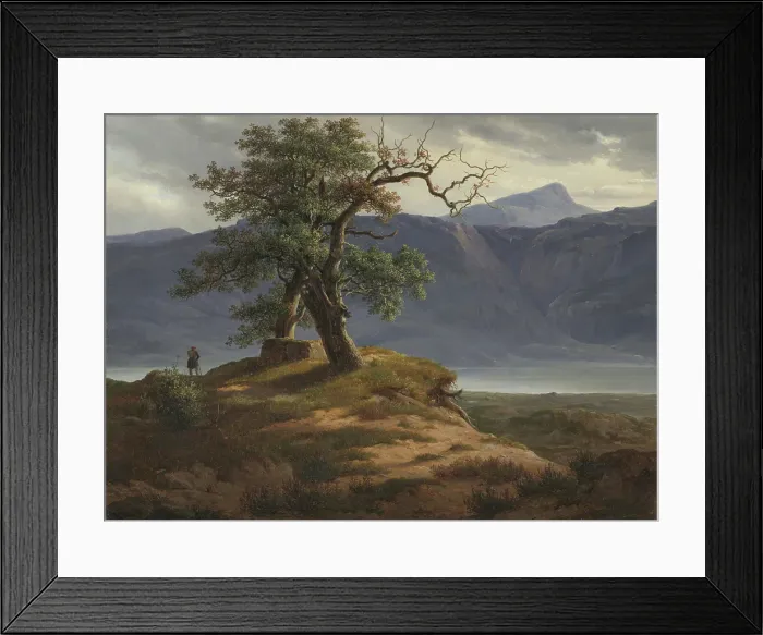 Framed Print : Landscape with a Wanderer, 1830. Creator: Thomas Fearnley Framed Print : Landscape with a Wanderer, 1830. Creator: Thomas Fearnley