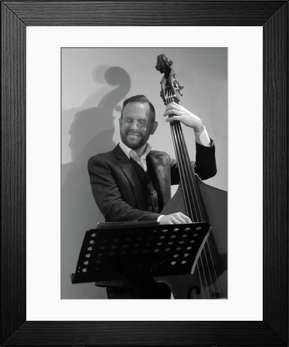 Framed Print : Joe Pettitt, Davison-Hemstock Quintet, Spike's Place, Beckenham, Kent, 2024. Creator: Brian O'Connor Framed Print : Joe Pettitt, Davison-Hemstock Quintet, Spike's Place, Beckenham, Kent, 2024. Creator: Brian O'Connor