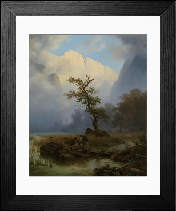 Framed Print : Autum Morning by Konigssee, 1835. Creator: Thomas Fearnley Framed Print : Autum Morning by Konigssee, 1835. Creator: Thomas Fearnley