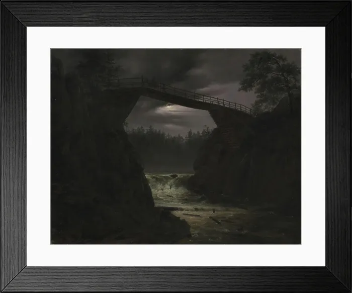 Framed Print : The Bridge of Hauge outside Arendal, 1829. Creator: Thomas Fearnley Framed Print : The Bridge of Hauge outside Arendal, 1829. Creator: Thomas Fearnley