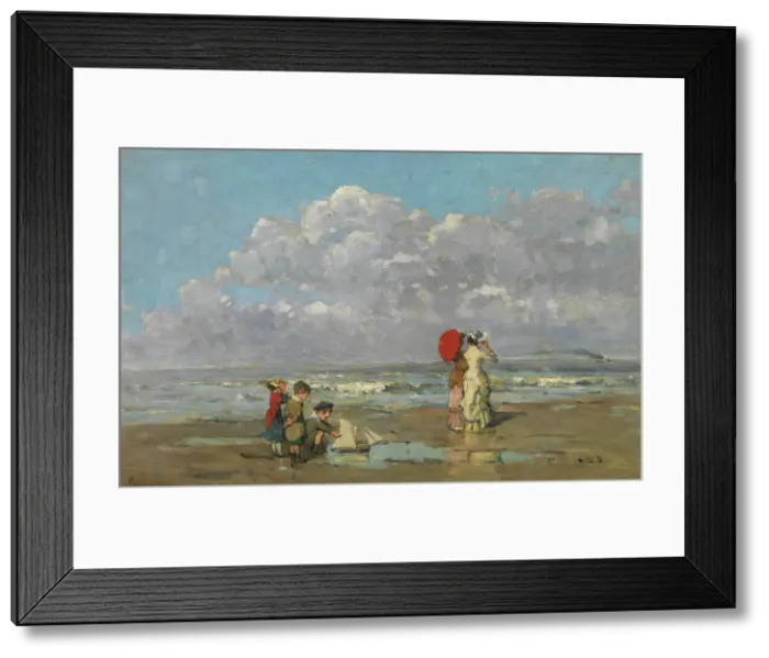 Framed Print : On the Beach, c1870-1888. Creator: Pericles Pantazis