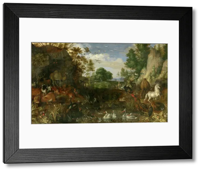 Framed Print : The Garden of Eden, 1622. Creator: Roelandt Savery Framed Print : The Garden of Eden, 1622. Creator: Roelandt Savery