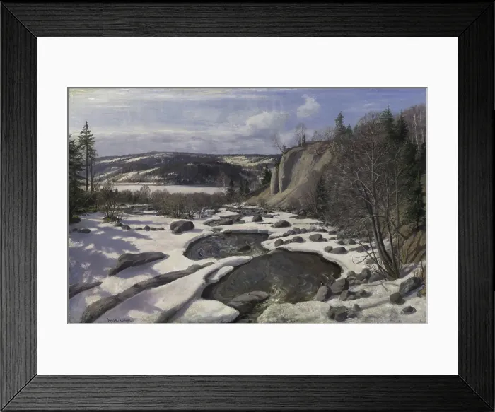 Framed Print : At the Outlet of Mesna, 1891. Creator: Fredrik Jonas Lucian Botfield Collett Framed Print : At the Outlet of Mesna, 1891. Creator: Fredrik Jonas Lucian Botfield Collett