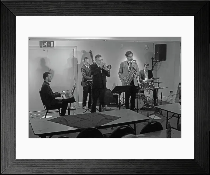 Framed Print : Davison-Hemstock Quintet, Spike's Place, Beckenham, Kent, 2024. Creator: Brian O'Connor Framed Print : Davison-Hemstock Quintet, Spike's Place, Beckenham, Kent, 2024. Creator: Brian O'Connor