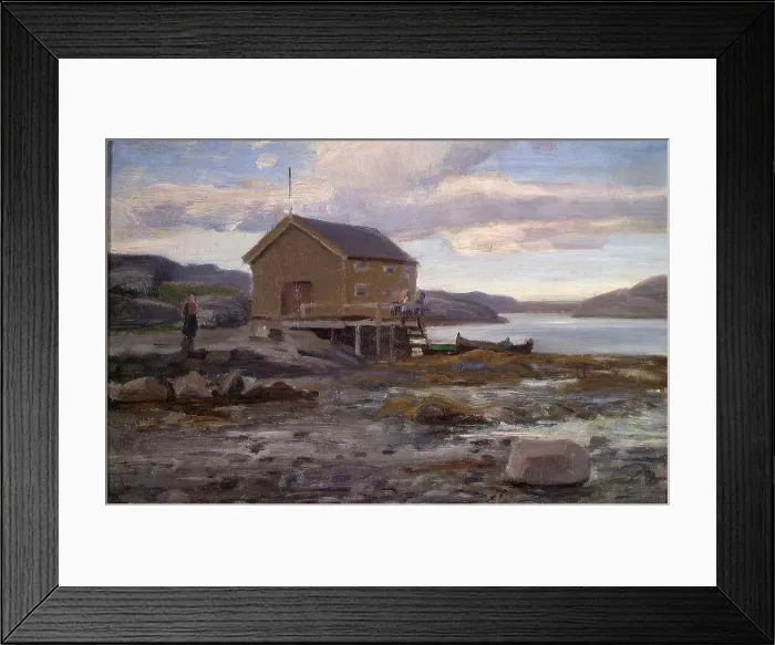 Framed Print : Boat House in Flatanger, probably 1896. Creator: Fredrik Jonas Lucian Botfield Collett Framed Print : Boat House in Flatanger, probably 1896. Creator: Fredrik Jonas Lucian Botfield Collett