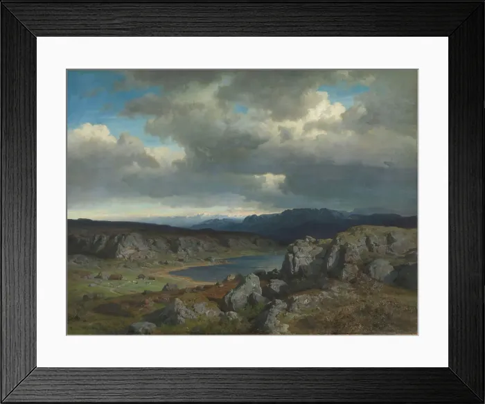 Framed Print : Norwegian Highlands, 1857. Creator: Hans Gude Framed Print : Norwegian Highlands, 1857. Creator: Hans Gude