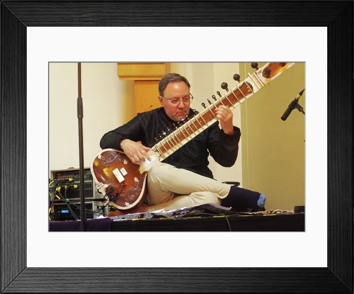 Framed Print : Jonathan Mayer, Indo Jazz Fusion Revisited, Loughton Methodist Church, Loughton, Essex, 2024. Creator: Brian O'Connor Framed Print : Jonathan Mayer, Indo Jazz Fusion Revisited, Loughton Methodist Church, Loughton, Essex, 2024. Creator: Brian O'Connor