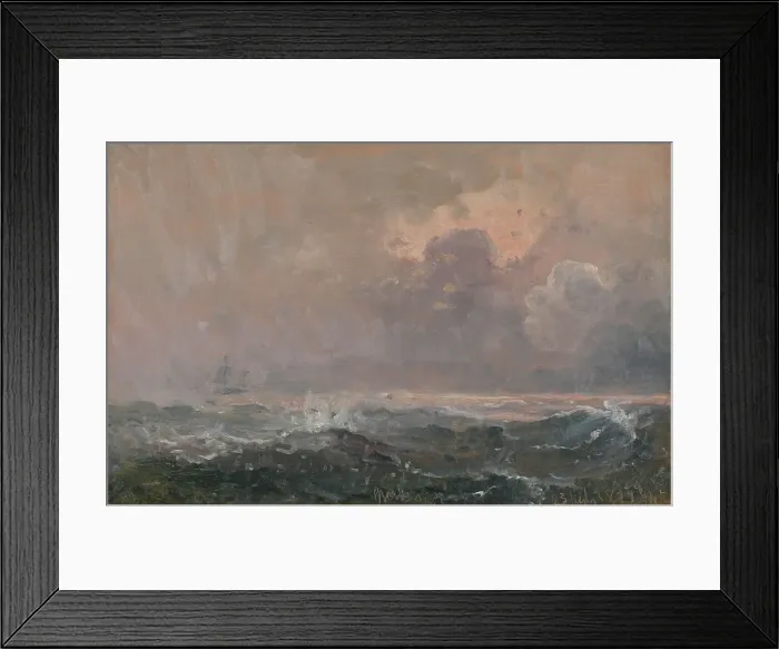 Framed Print : Turbulent sea; Marine study, 1874. Creator: Carl Frederik Sorensen Framed Print : Turbulent sea; Marine study, 1874. Creator: Carl Frederik Sorensen