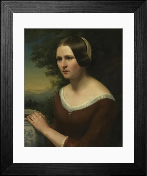 Framed Print : Female portrait, probably between 1845 and 1850. Creator: Hedevig Thorine Christiane Lund Framed Print : Female portrait, probably between 1845 and 1850. Creator: Hedevig Thorine Christiane Lund
