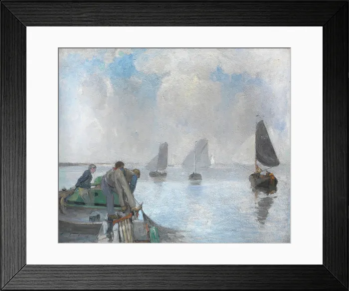 Framed Print : Shrimpers on the Lower Scheldt, 1904. Creator: Richard Baseleer Framed Print : Shrimpers on the Lower Scheldt, 1904. Creator: Richard Baseleer