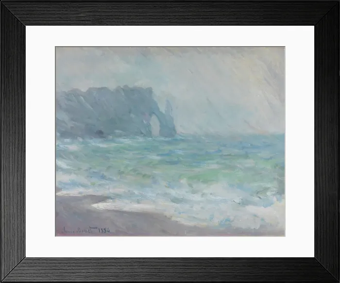 Framed Print : Etretat in the Rain, 1886. Creator: Claude Monet