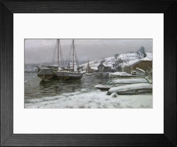 Framed Print : From the Harbour in Porsgrunn, 1901. Creator: Fredrik Jonas Lucian Botfield Collett Framed Print : From the Harbour in Porsgrunn, 1901. Creator: Fredrik Jonas Lucian Botfield Collett