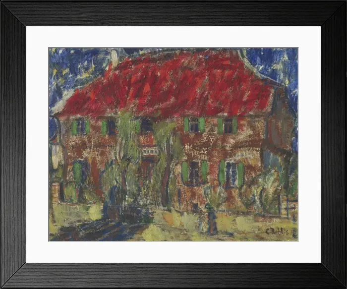 Framed Print : House with a Red Roof, 1912. Creator: Christian Rohlfs Framed Print : House with a Red Roof, 1912. Creator: Christian Rohlfs