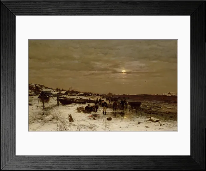 Framed Print : Fishing Village on the Norwegian Coast, 1878. Creator: Ludwig Munthe Framed Print : Fishing Village on the Norwegian Coast, 1878. Creator: Ludwig Munthe