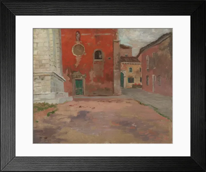 Framed Print : Red Church Wall in Venice, 1894. Creator: Frits Thaulow Framed Print : Red Church Wall in Venice, 1894. Creator: Frits Thaulow