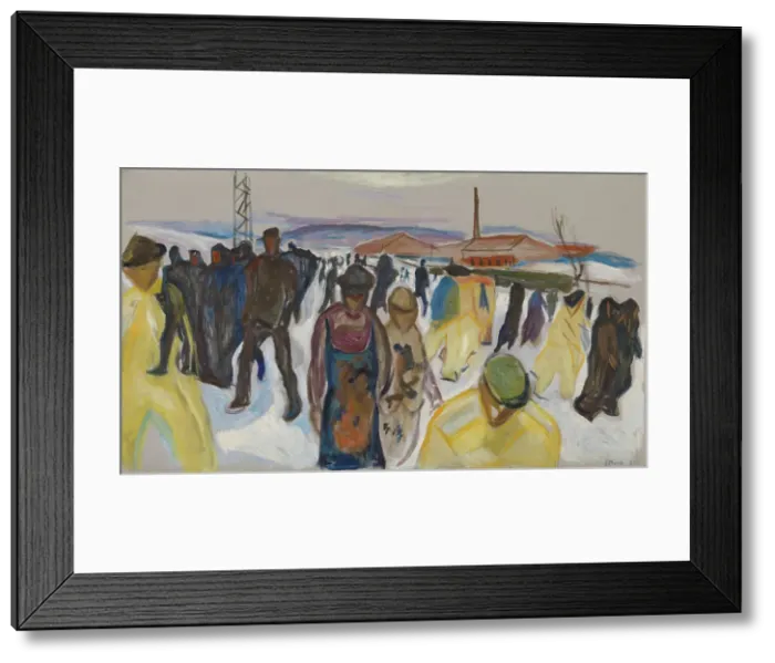 Framed Print : Workers Returning Home, 1920. Creator: Edvard Munch Framed Print : Workers Returning Home, 1920. Creator: Edvard Munch