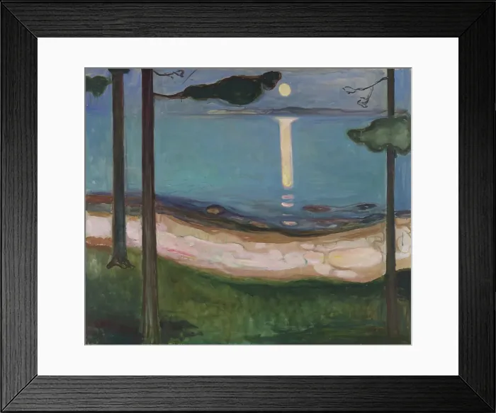 Framed Print : Moonlight, 1895. Creator: Edvard Munch Framed Print : Moonlight, 1895. Creator: Edvard Munch