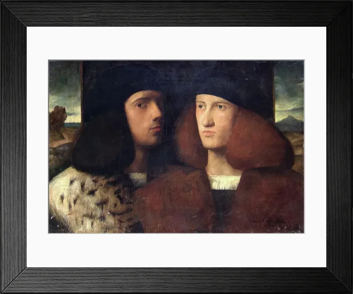 Framed Print : Portrait of two Gentlemen; Copy after Bellini, probably (1878-1879). Creator: Hans Heyerdahl Framed Print : Portrait of two Gentlemen; Copy after Bellini, probably (1878-1879). Creator: Hans Heyerdahl