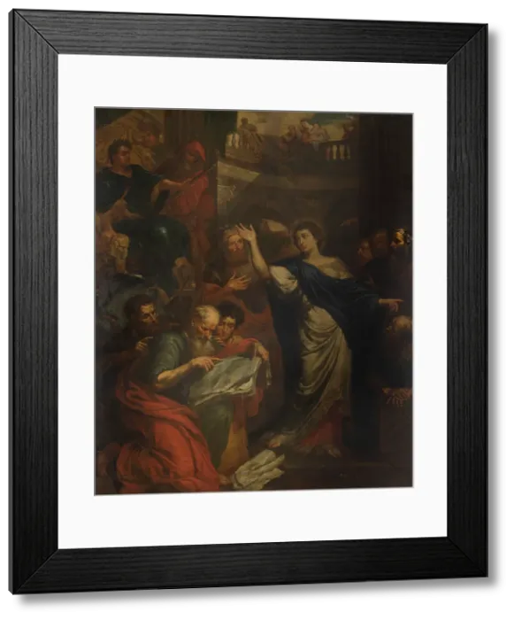 Framed Print : The Dispute of Saint Catherine of Alexandria with the Fifty Philosophers, 1688. Creator: Peter Ykens Framed Print : The Dispute of Saint Catherine of Alexandria with the Fifty Philosophers, 1688. Creator: Peter Ykens