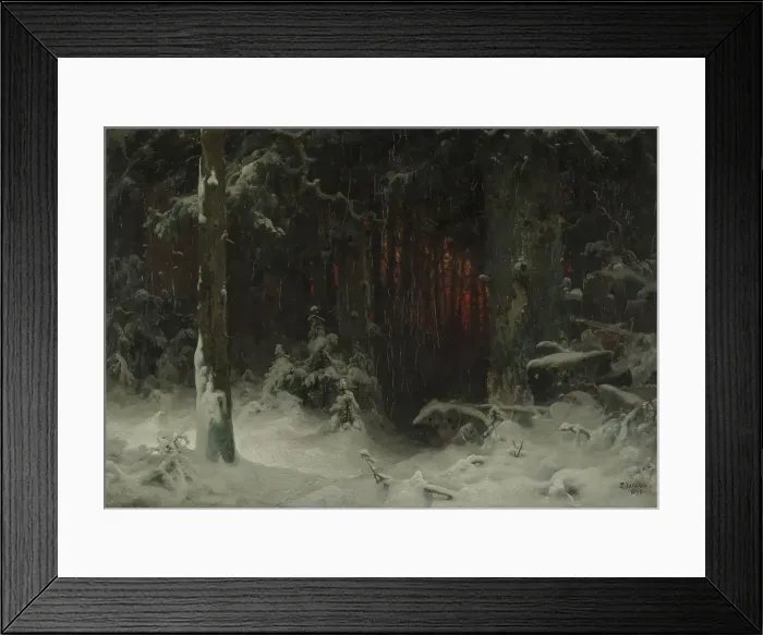 Framed Print : Wooded Landscape in Snow, 1870. Creator: Ludwig Munthe Framed Print : Wooded Landscape in Snow, 1870. Creator: Ludwig Munthe