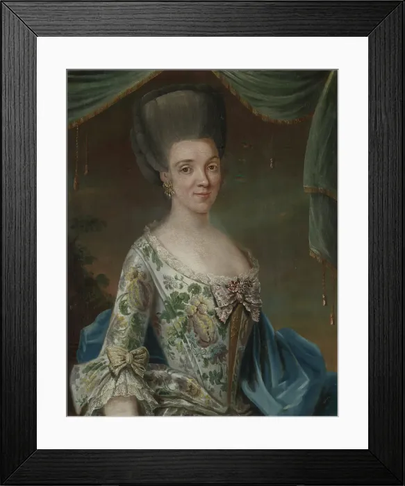 Framed Print : Portrait of Elisabeth Geelmuyden Gyldenkrantz, 1753. Creator: Mathias Blumenthal Framed Print : Portrait of Elisabeth Geelmuyden Gyldenkrantz, 1753. Creator: Mathias Blumenthal
