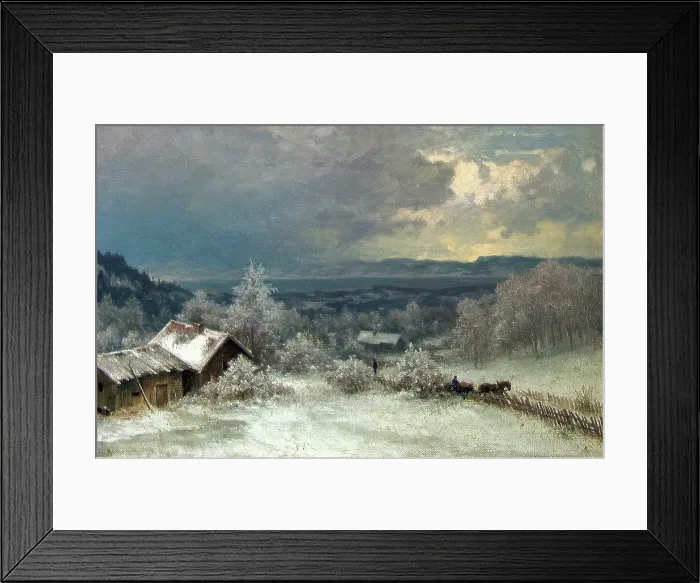 Framed Print : Winter Landscape, 1869. Creator: Morten Muller Framed Print : Winter Landscape, 1869. Creator: Morten Muller