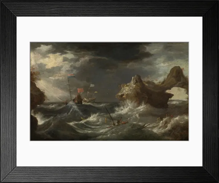 Framed Print : Storm at Sea, c1670-1700. Creator: Pieter Mulier the younger Framed Print : Storm at Sea, c1670-1700. Creator: Pieter Mulier the younger