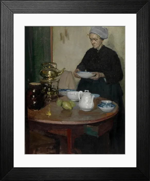 Framed Print : Woman at the Coffee Table. Creator: Richard Emile Miller Framed Print : Woman at the Coffee Table. Creator: Richard Emile Miller
