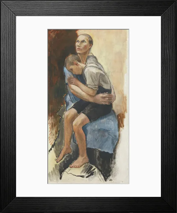 Framed Print : Woman with a Barefoot Boy, probably 1928. Creator: Alvar Cawen Framed Print : Woman with a Barefoot Boy, probably 1928. Creator: Alvar Cawen