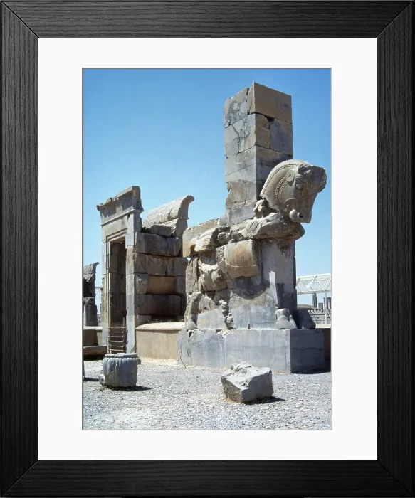 Framed Print : Column shaped like a bull, northern gate entrance, Palace of 100 Columns, Persepolis, Iran, 1994. Creator: LTL Framed Print : Column shaped like a bull, northern gate entrance, Palace of 100 Columns, Persepolis, Iran, 1994. Creator: LTL