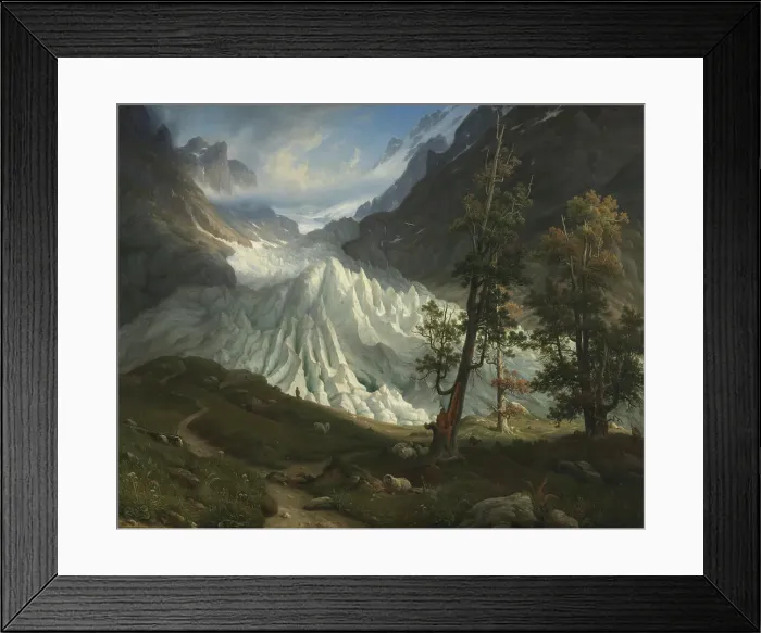 Framed Print : The Grindelwald Glacier, 1838. Creator: Thomas Fearnley Framed Print : The Grindelwald Glacier, 1838. Creator: Thomas Fearnley