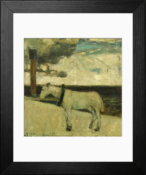 Framed Print : White Horse, 1928. Creator: Philibert Cockx Framed Print : White Horse, 1928. Creator: Philibert Cockx
