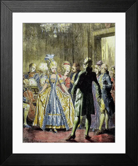 Framed Print : Minuet dance, France, 18th century. Creator: Unknown Framed Print : Minuet dance, France, 18th century. Creator: Unknown