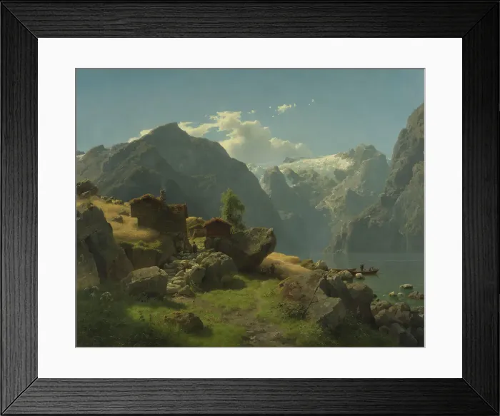 Framed Print : Balestrand, 1848. Creator: Hans Gude Framed Print : Balestrand, 1848. Creator: Hans Gude