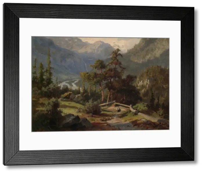 Framed Print : From Hallingdal, 1846. Creator: Hans Gude Framed Print : From Hallingdal, 1846. Creator: Hans Gude