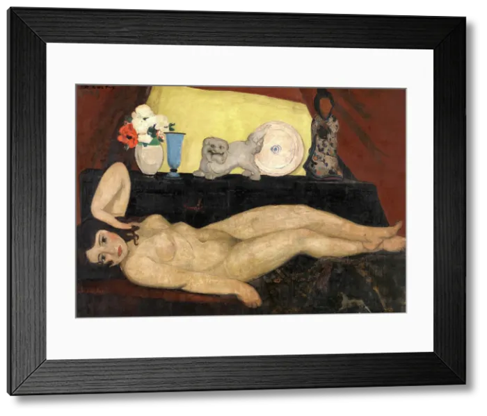 Framed Print : Lying Nude, 1928. Creator: Philibert Cockx Framed Print : Lying Nude, 1928. Creator: Philibert Cockx