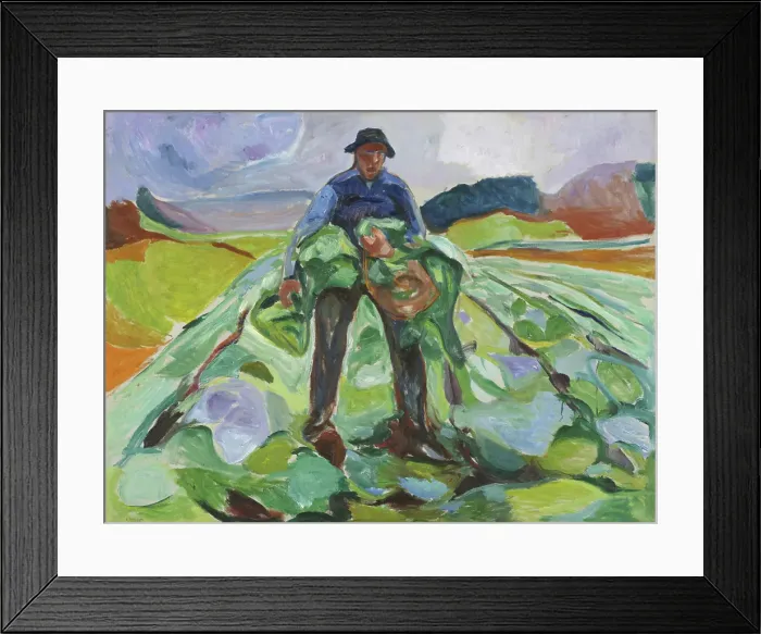 Framed Print : Man in the Cabbage Field, 1916. Creator: Edvard Munch Framed Print : Man in the Cabbage Field, 1916. Creator: Edvard Munch