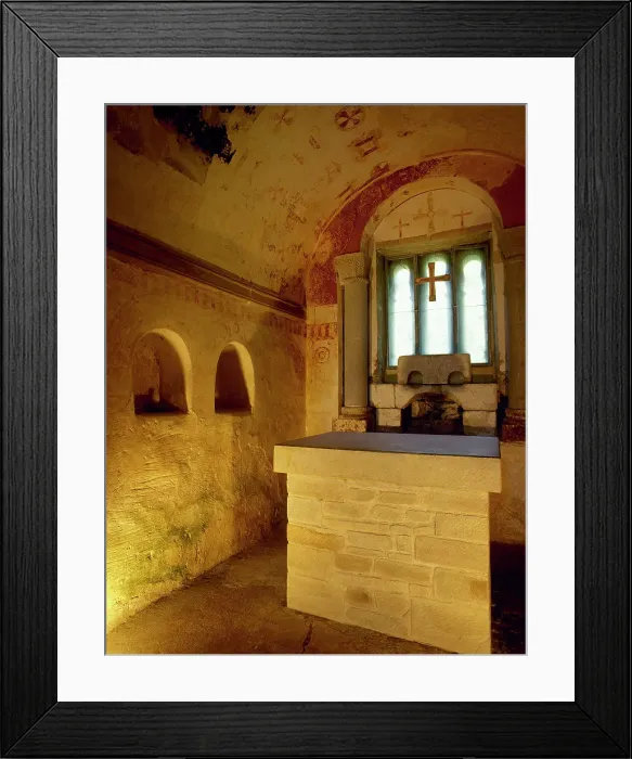 Framed Print : Interior, Church of the Holy Saviour of Valdedios, Asturias, Spain, 9th century, (2002). Creator: LTL Framed Print : Interior, Church of the Holy Saviour of Valdedios, Asturias, Spain, 9th century, (2002). Creator: LTL