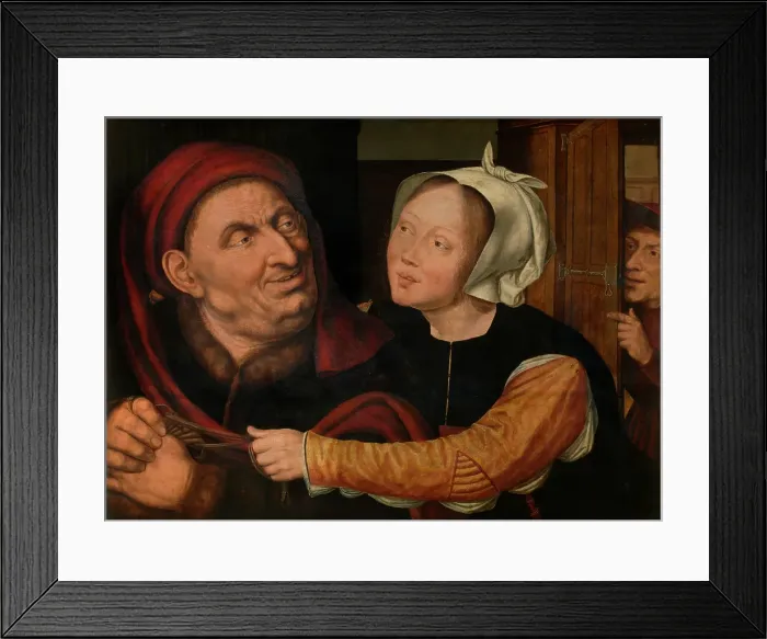 Framed Print : Unequal lovers, c1510s. Creator: Quentin Metsys I Framed Print : Unequal lovers, c1510s. Creator: Quentin Metsys I