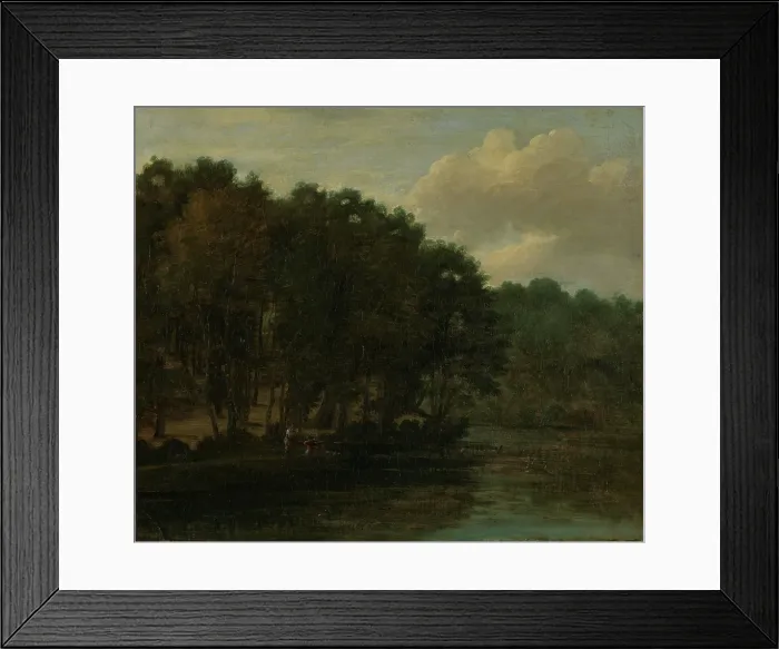 Framed Print : Woodland Scene, probably 17th century. Creator: Unknown Framed Print : Woodland Scene, probably 17th century. Creator: Unknown